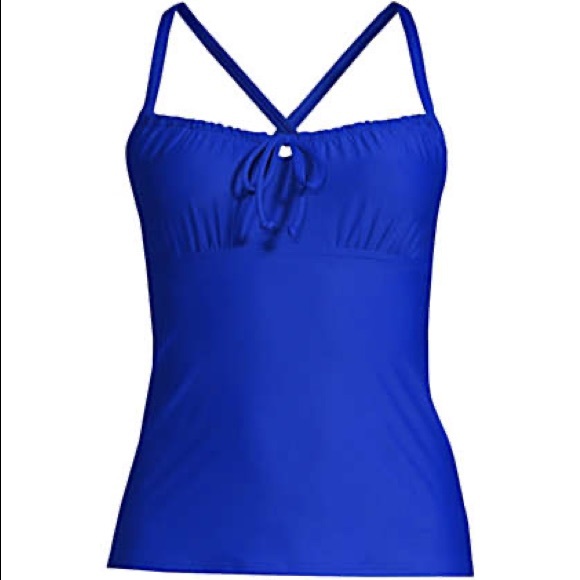 EUC, Land’s End, 22W, Tie-front Underwire Tankini, Electric Blue - Picture 6 of 13